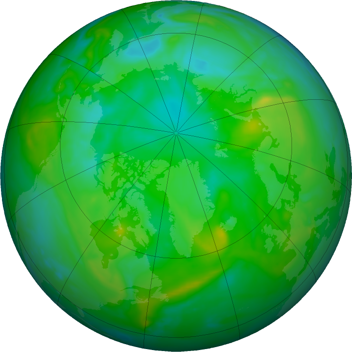 Arctic ozone map for 25 July 2021